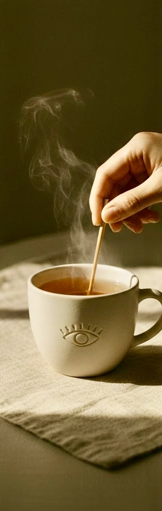 Stirring honey into tea — a mindful Al Attar moment